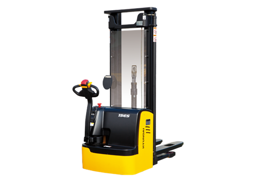 hyundai pallet stacker 15es on a white background side view
