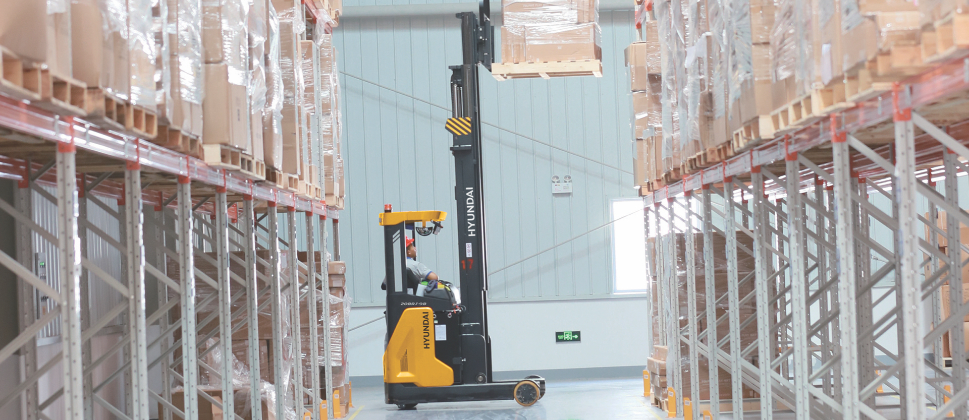 Hyundai 20BRJ  Reach Truck Stacking High racking system warehouse